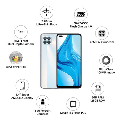 It is available in white colour option. OPPO F17 Pro (Metallic White 8GB Ram with 128 GB internal ...
