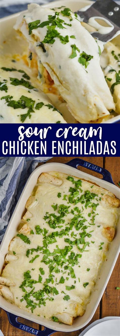 Bring the sauce to a boil, stirring constantly. These Sour Cream Chicken Enchiladas are good to the very ...