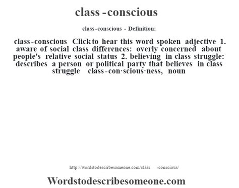 class-conscious definition | class-conscious meaning - words to ...