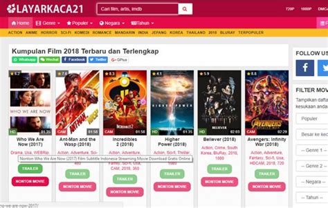 Ya, saat ini sudah tersedia banyak sekali aplikasi streaming film yang bisa kita install di smartphone android ataupun ios dan kabar baiknya ada. Download Layarkaca21 APK Terbaru | Streaming Film Gratis ...