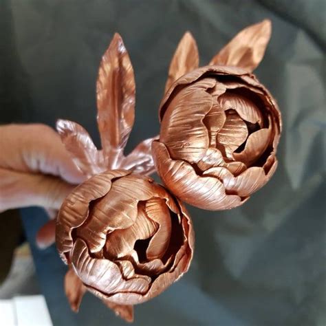 Maybe you would like to learn more about one of these? Peony wedding flower, copper anniversary gift,metal flower ...