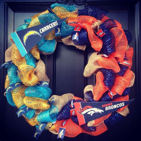 #emmanuel sanders #denver broncos #on the bench #nfl meets nhl #broncos lb #as requested #hope this was what you were looking for anon #this was fun i don't care much for the on the bench boys #but i do like big hot boys playing hockey #mine. Custom made NFL house divided wreath San Diego Chargers ...