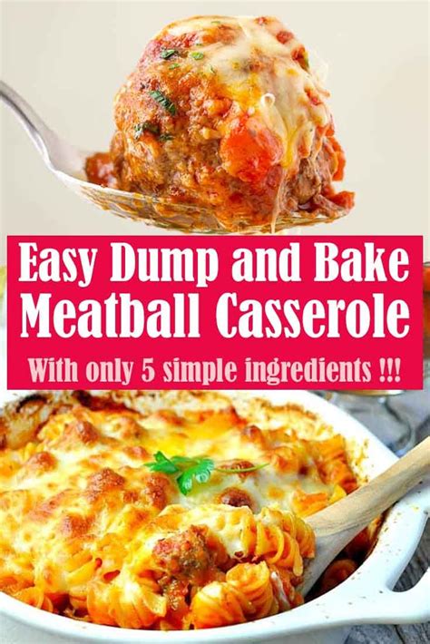 Flip over the meatballs and bake for 8 more minutes, or until just cooked through. Easy Dump and Bake Meatball Casserole With only 5 Simple ...