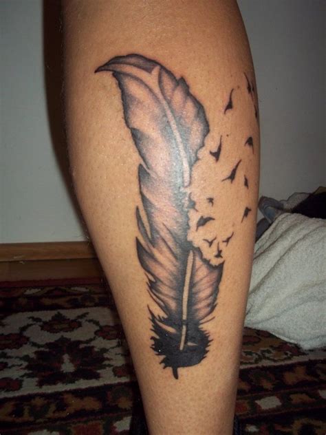 The best thing about calf tattoos is that tattoo artists have enough space to display their amazing designs. Image result for womens foot and and calf tattoos | Feather tattoos, Small feather tattoo ...