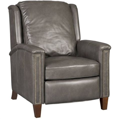 Accent chair or reading chair in the entrance, living room or even in your bedroom. Hooker Furniture Leather Recliner Chair in Empyrean Charcoal - RC517-096