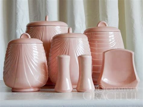 See more ideas about ceramic canister set, canister sets, ceramic canisters. Creatively Graceful: Pink Art Deco Swag Canister Set ...