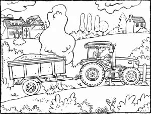 Kleurplaat tractor met aanhanger tractors on pinterest. Kleurplaat Trekker | Arhistratig
