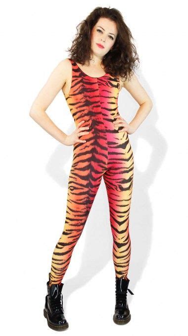 Pornstar strips in tiger catsuit. Low Back Catsuit in Red Tiger Animal Print Lycra from DCUK ...