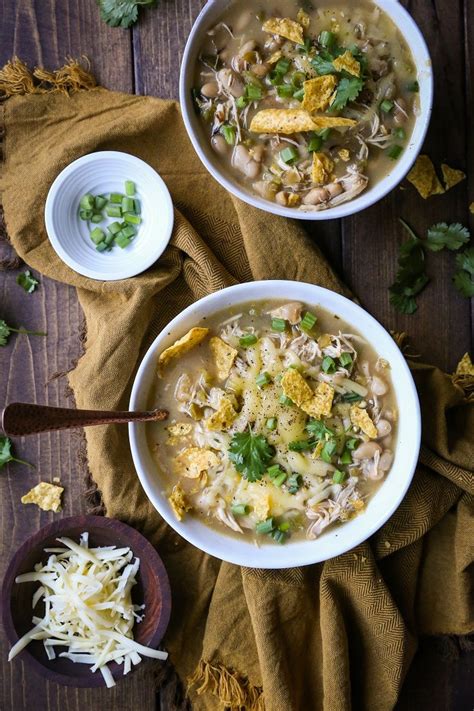 They can be equally healthy. Crock Pot White Chicken Chili - an easy and healthful slow ...