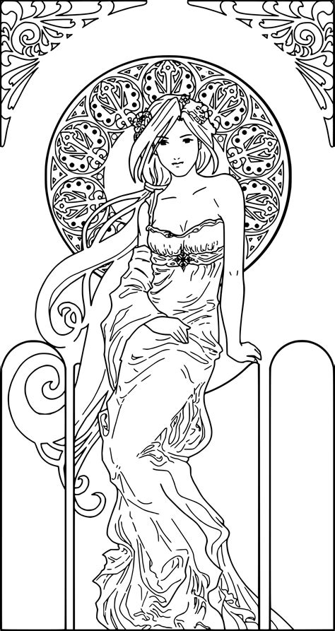 Imprime gratuitement les albums de dessins en noir et blanc au format pdf pour les colorier. Coloriage Fille avec une belle robe à imprimer sur COLORIAGES .info