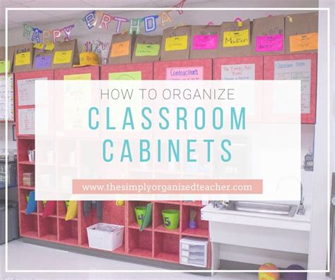 Usually, a file cabinet will come with your classroom. How to Organize Classroom Cabinets · The Simply Organized ...