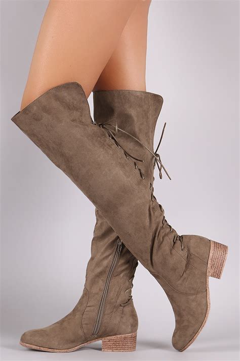 Back Lace-Up Over-The-Knee Riding Boots | UrbanOG | Riding boots, Boots, Lace up riding boots