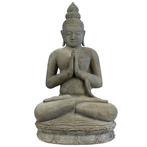 Buddha statue statuen skulpturen figur dekoration garten terrasse. Wuona Objects balinesische Buddha Statue 93 cm Lavastein ...