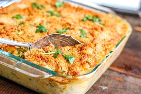 If you are looking for an easy tuna noodle casserole from scratch, try this recipe with canned tuna, cheddar cheese, and fusilli pasta but no canned soup. Weeknight Classic Tuna Noodle Casserole | Kylee Cooks