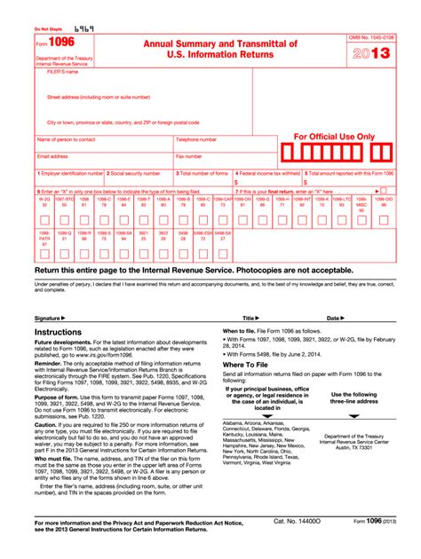 Here's everything you need to know. 2013 Form IRS 1096 Fill Online, Printable, Fillable, Blank - pdfFiller