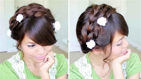 A milkmaid braid is a stylish, fun, and easy way to style your hair. Summer Milkmaid Braided Updo Hairstyle for Medium Long ...