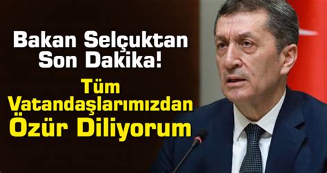 Meb ziya selçuk'tan son dakika açıklaması! Ziya Selçuk'tan son dakika eğitim açıklaması! Özür Dilerim...