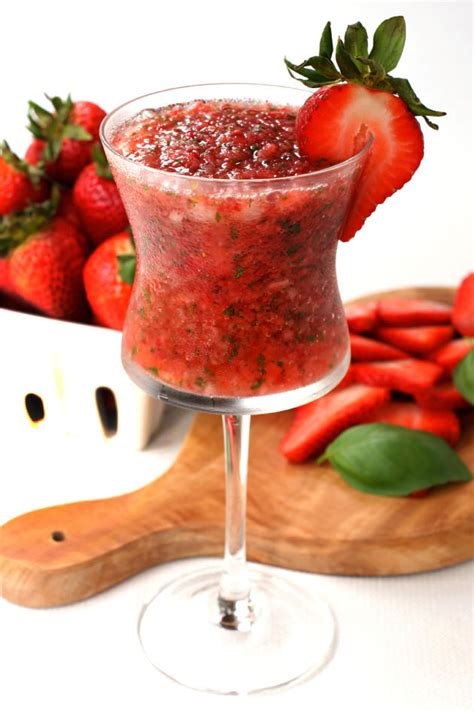Valentine's day gifts for him teenage Strawberry Basil Margarita - Food Fanatic