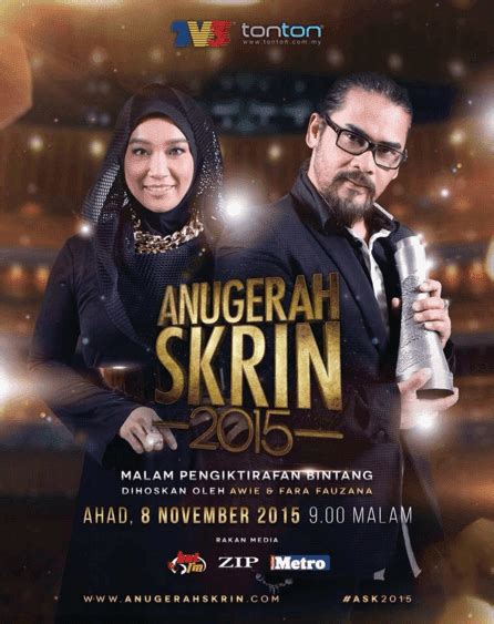 2015 (437) december 2015 (36) november 2015 (27) october 2015 (41) september 2015 (34) august 2015 (36). Senarai Pemenang Anugerah Skrin 2015