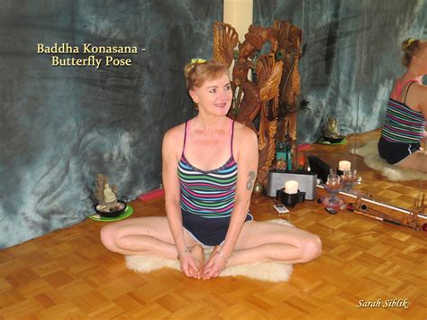 Cobbler's pose or bound angle pose. Butterfly Pose | sarah siblik in butterfly pose, yoga ...