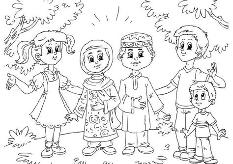 Gambar mewarnai islami anak tk dan sd terbaru 2020. Contoh Gambar Sketsa Mewarnai Anak Muslim - KataUcap