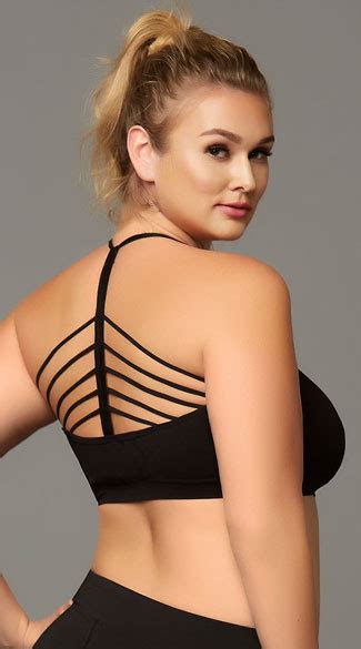 Plus Size Seamless Strappy Sports Bra, Plus Size Seamless ...