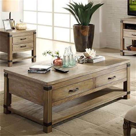 Use artistic techniques to design the look, such as striking a balance with symmetry and composing a color story or style. Riverside 37702 Bay Cliff Rectangular Coffee Table ...