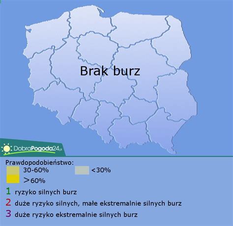 Na mapie zaznaczone są aktualne wyładowania. Mapa burzowa Polski. Codzienna prognoza prawdopodobieństwa ...