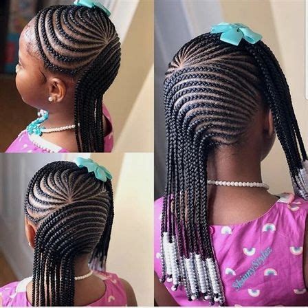 Many braided styles are easy enough for everyday wear, and they keep hair in place much longer than other hairstyles. brandi braids, feedins difficult braids, invisable braids, zillions #BoxBraids | Black kids ...