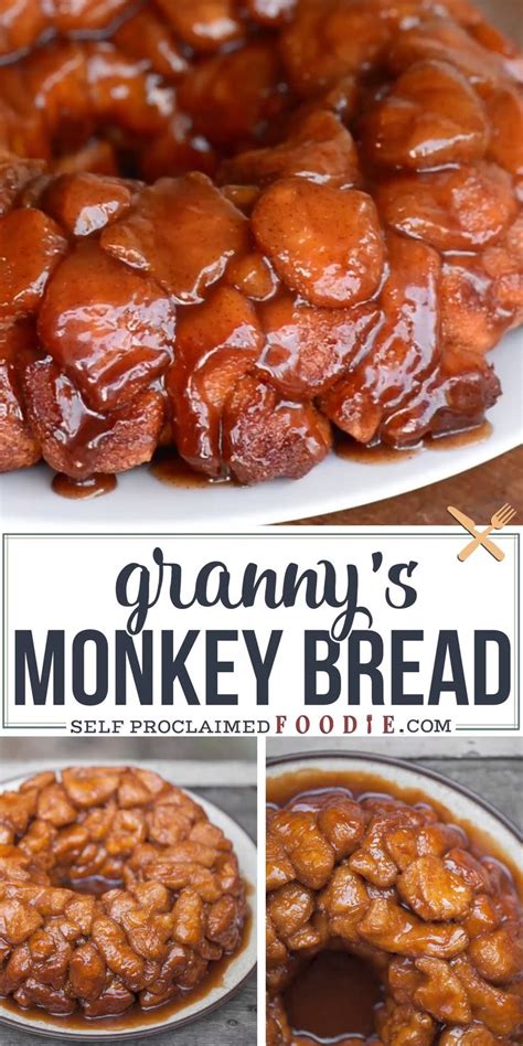 Monkey bread is like a cross between a cinnamon bun and pull apart bread: Granny's Monkey Bread is a sweet, gooey, sinful cinnamon ...