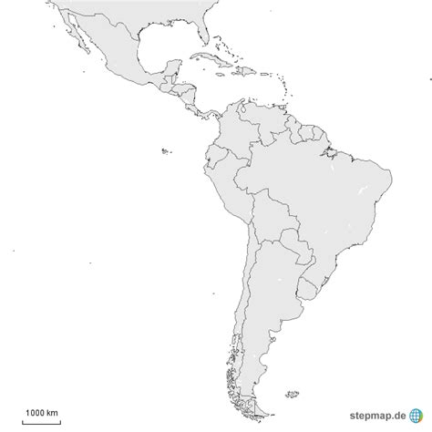 Amérique latine ) ist die region die bevölkerung lateinamerikas besteht aus einer vielzahl von vorfahren, ethnischen gruppen und rassen, was die region zu einer der vielfältigsten. Lateinamerika_Umriss_Staatsgrenzen von k_os - Landkarte ...