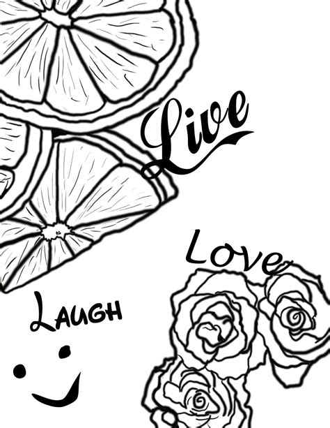 Pick up a colored pencil! Live Laugh Love Pages Coloring Pages