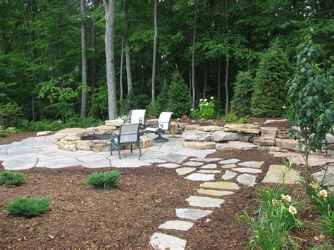 Outdoor living space outdoor fire pit materials yard exterior flagstone patio backyard patio deck fire pit kit. Flagstone patio with path | Fire pit landscaping, Backyard ...