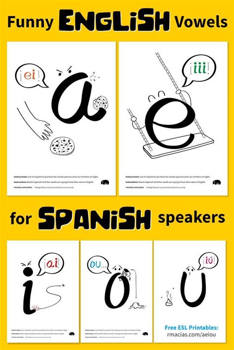 More importantly, spanish speakers often have listening comprehension far below their other skills. Free ESL Posters and Flashcards - Funny vowels ...