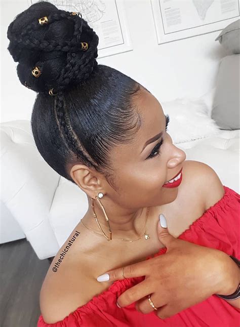 However braids are one of the simplest ways of how can you manage and style your hair and there is a very clear example displayed in the picture above. Braided Hairstyles Braided Updo | Natural hair styles ...