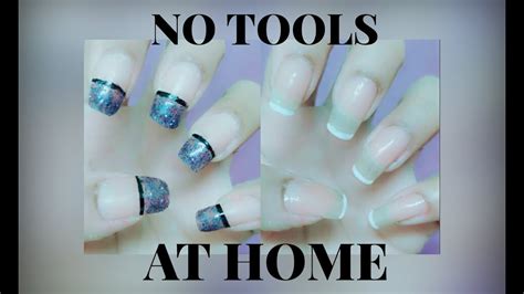 5 easy & cute no tool nail art designs! nail art tutorials | without tools | cello tape | very ...
