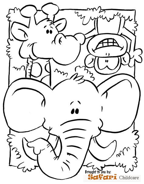 Preschool alphabet trace and color; Jungle animal coloring pages to download and print for free