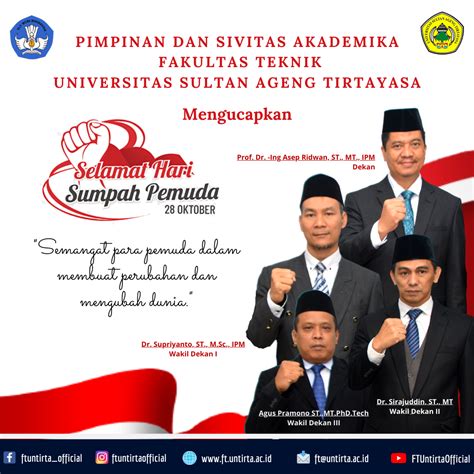 Beliau terlahir dengan nama pangeran surya pada tahun 1631 m di pusat kerajaan banten. Pimpinan dan Sivitas Akademika Fakultas Teknik Universitas ...