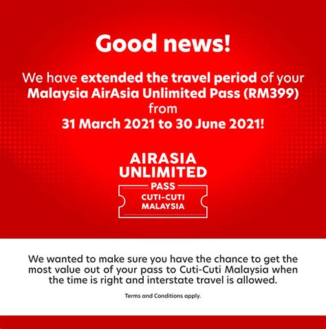 Hari ini, airasia telah menawarkan pas tanpa had bagi penerbangan dalam malaysia. AirAsia Unlimited Pass Cuti-Cuti Malaysia travel period ...