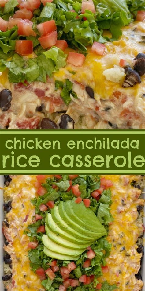 Shredded chicken is layered with charred tortillas, sour cream, cheese, and enchilada sauce. Chicken Enchilada Rice Casserole is a layered dinner with rice, black beans, and a creamy ...