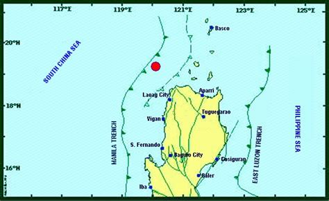 In this region, the active fault map of phivolcs (2000) is based. Ms 3.1 - 096 km N 36° W of Burgos (Ilocos Norte ...