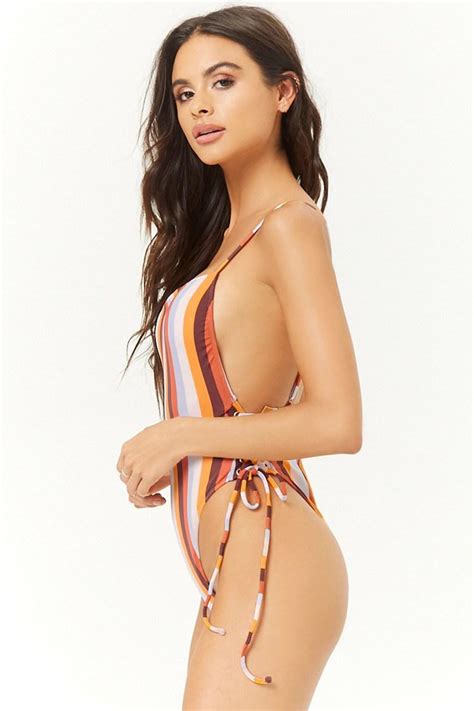 1 utama or one utama is a shopping mall in bandar utama, selangor, malaysia, with an area of 5,590,000 square feet (519,000 m2) and containing 713 stores. Forever 21 Women's Striped Lace-up One-piece Swimsuit - Lyst
