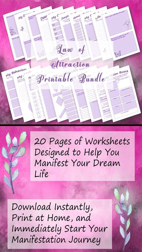 The law of attraction planner is perfect for you if: Law of Attraction Printable Bundle | Manifesting Journal ...