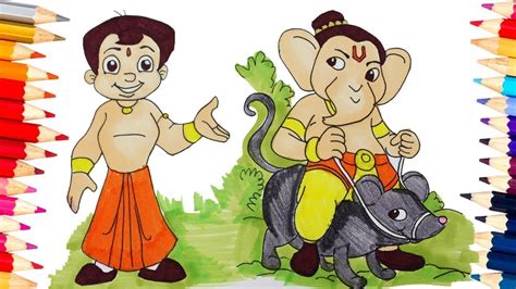 Taking some helps from the book of kamokar khoji bheem and ganesh unite and fight both the asur and the king. Chhota Bheem Aur Ganesh colouring pages | Bhemm and Ganesh ...