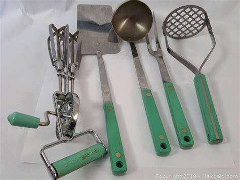 Visit our showroom our focus is to offer our clients the most comprehensive collection of the world's finest hardware available. Five Piece Kitchen Set from the Fifties Includes ladle, masher, flipper, beater and meat fork ...