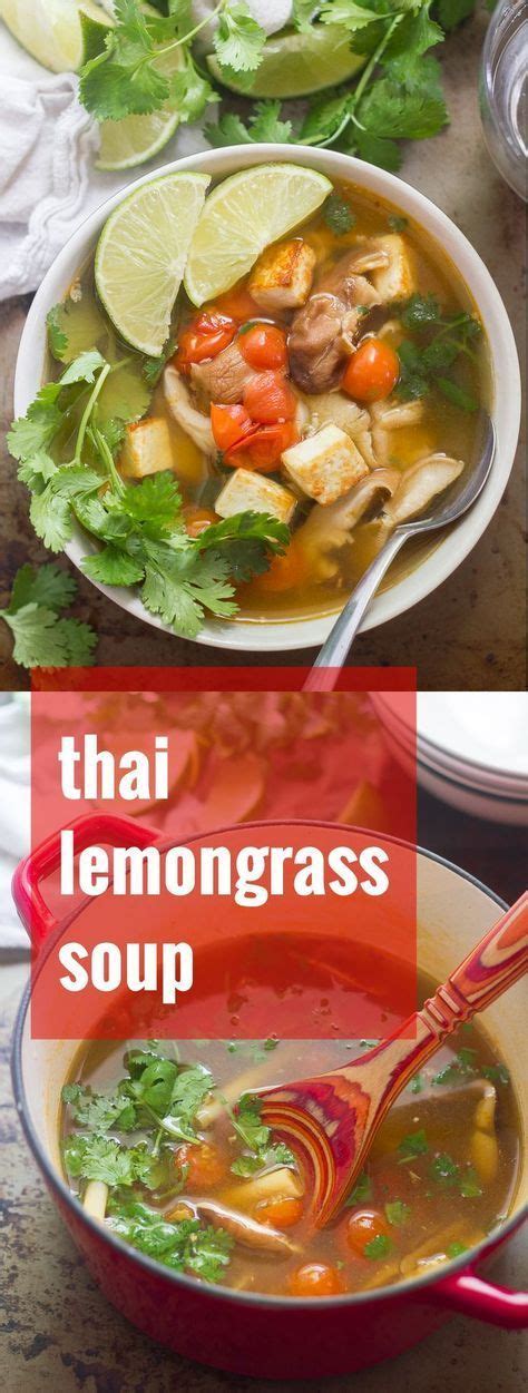 Thinly slice the poached chicken and add to the soup. This refreshing Thai lemongrass soup is made with a light ...