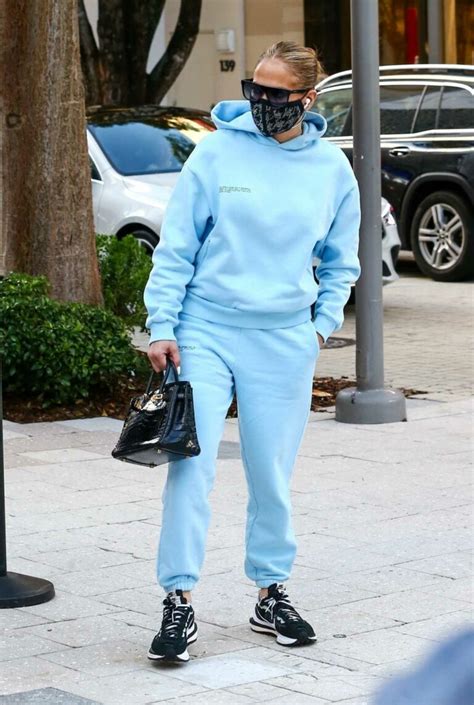 Lopez shared a video of herself and excited young us singer jennifer lopez(r) and her daughter emme muniz (frontl) perform during the halftime show of super bowl liv between the kansas city. Jennifer Lopez in a Light Blue Sweatsuit Goes Shopping ...