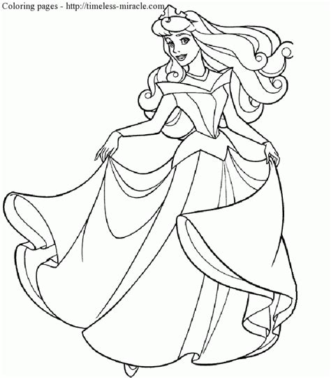 Snow white, cinderella, ariel, belle, jasmine, rapunzel, sophia and other princesses live in the fantasy world. Disney princess coloring page free to print - timeless ...