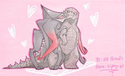 Godzilla x femuto by anxietybroken. Godzilla x Femuto : Valentine card by Vipery-07art on ...