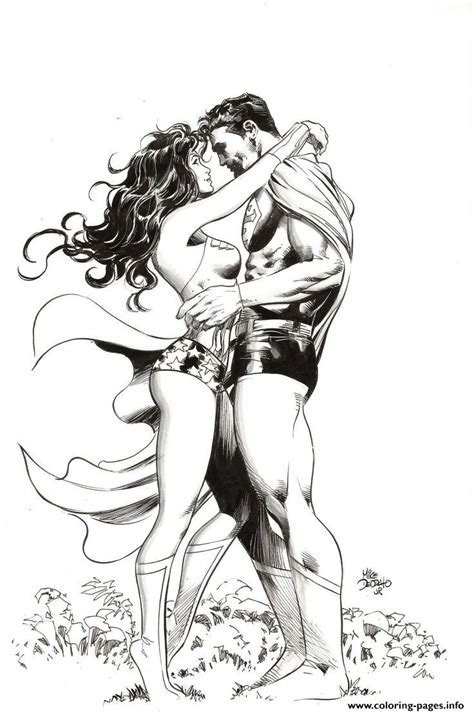 Sexy chivettes are the only gals we'd like to wine & dine (100 photos). Wonder Woman With Superman Romantic Moment Coloring Pages ...